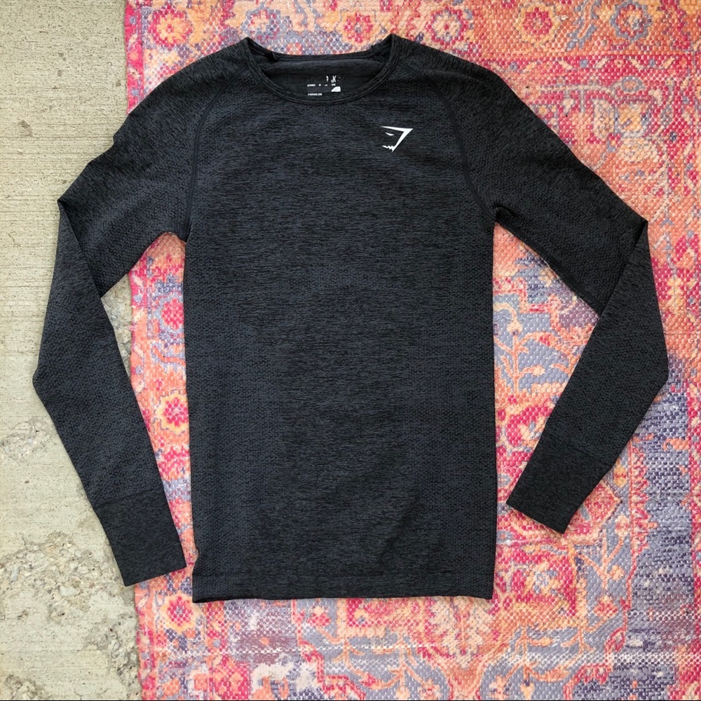 gymshark black long sleeve athletic top